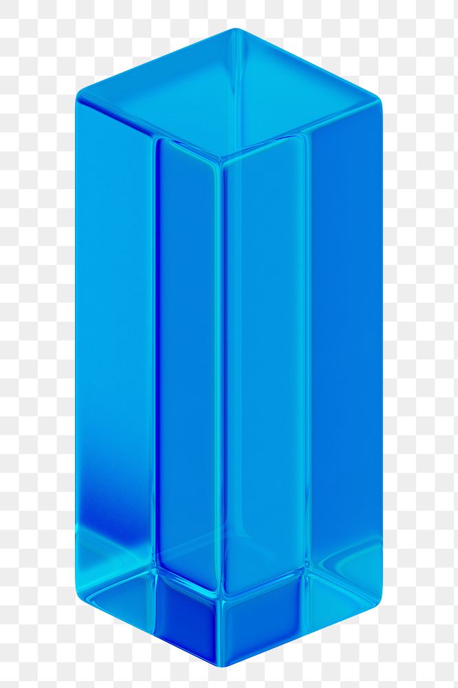 PNG blue rectangular prism, 3D geometric shape, transparent background