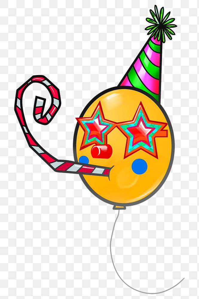 Funky party balloon png sticker, transparent background