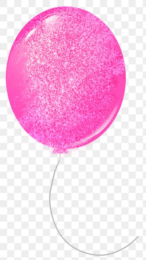 Pink glittery balloon png sticker, transparent background