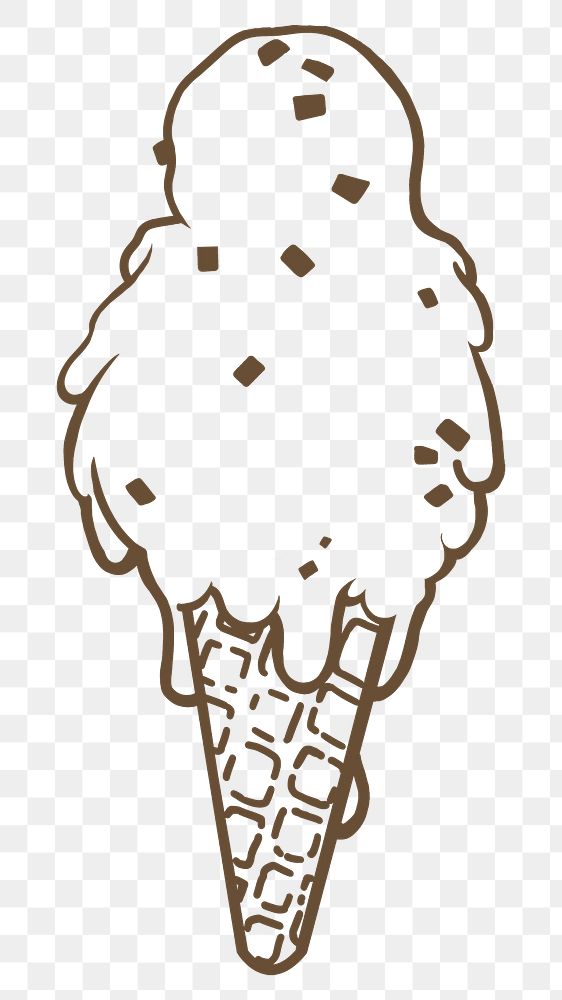 Ice-cream cone png sticker, transparent background