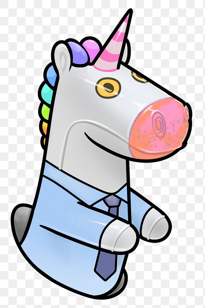 Unicorn businessman png sticker, transparent background