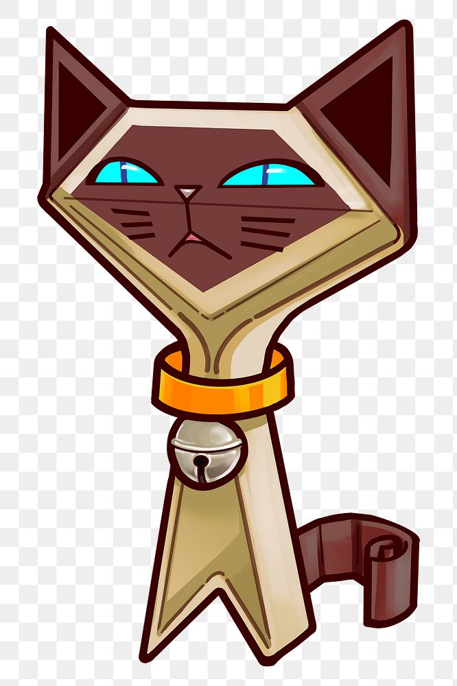 Funky brown cat png sticker, transparent background