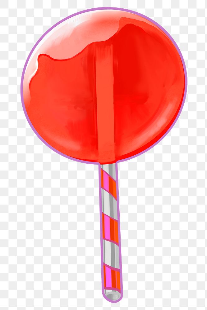 Red lollipop png sticker, transparent background
