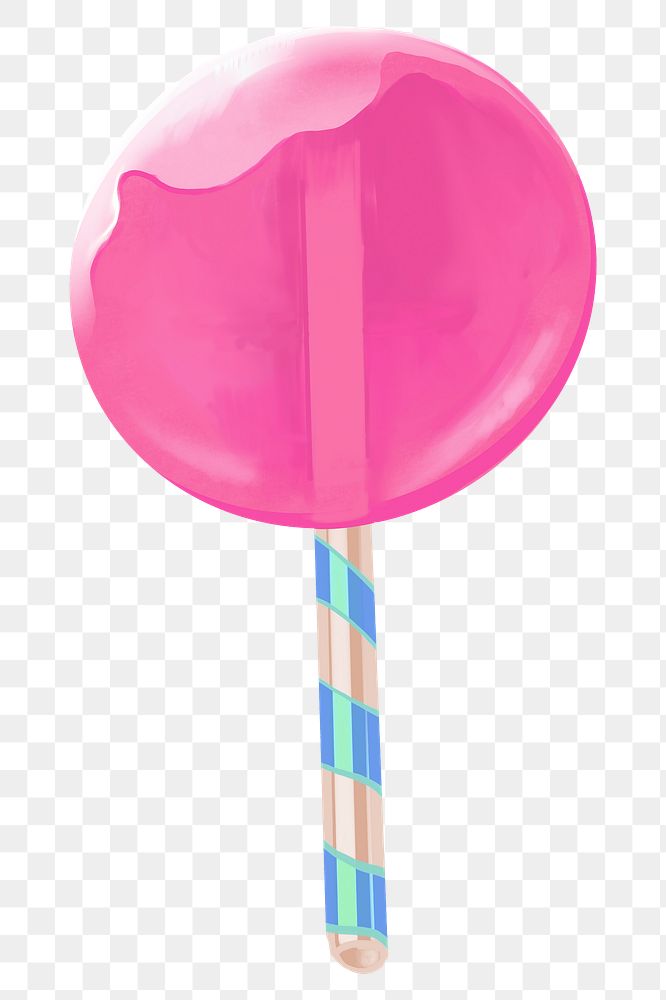 Pink lollipop png sticker, transparent background