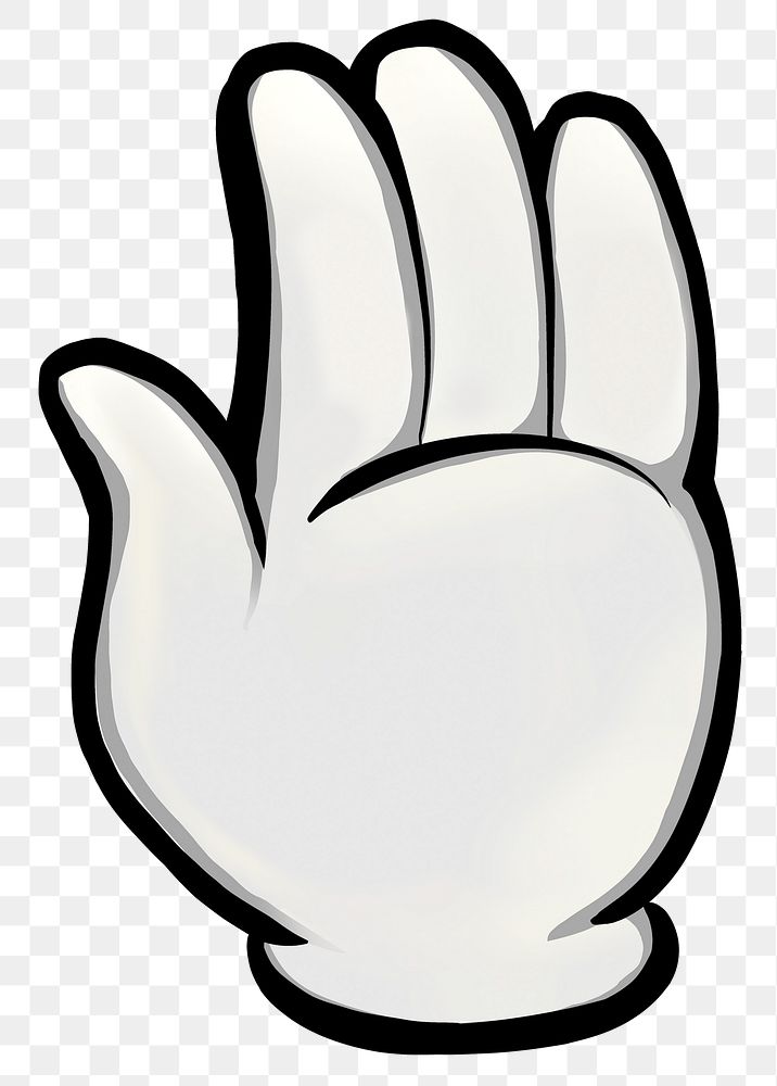 Stop hand sign png cartoon sticker, transparent background