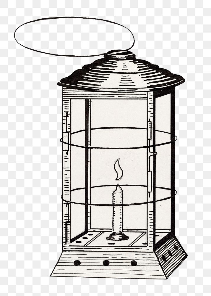 Miner's lantern png on transparent background, remixed by rawpixel