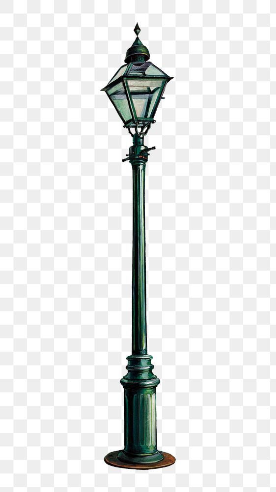 Street lamp  png on transparent background, remixed by rawpixel
