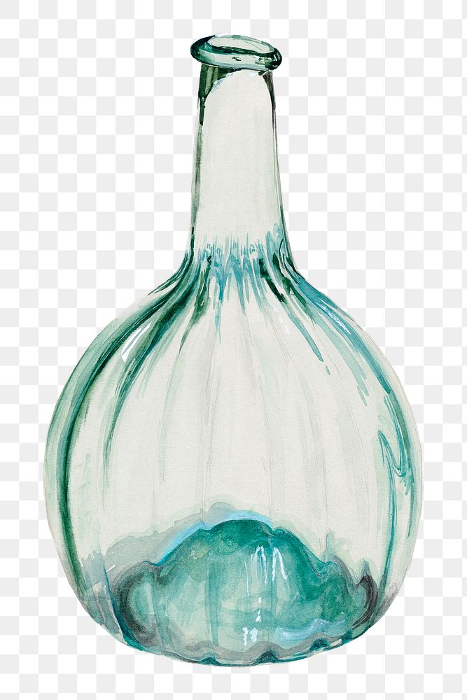 Vintage transparent vase png sticker, remixed by rawpixel