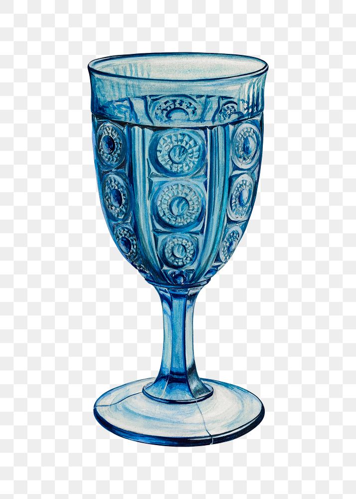 Blue goblet png on transparent background, remixed by rawpixel