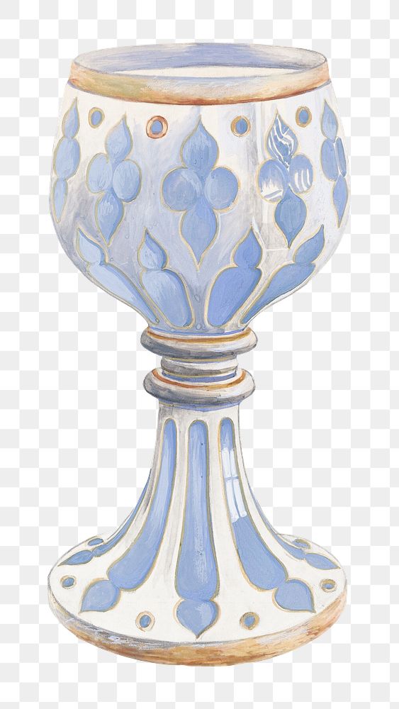 Blue vase png sticker, transparent background, remixed by rawpixel