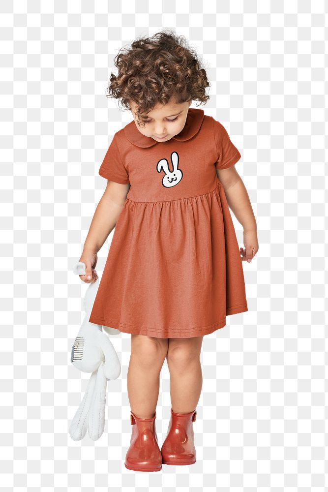 Girl's dress png sticker, kid's fashion transparent background