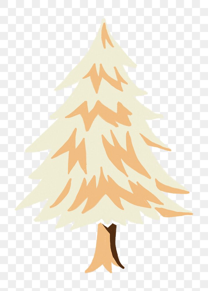 Beige pine tree png sticker, transparent background