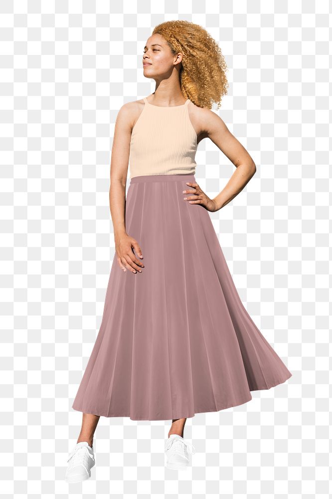 Women's skirt png sticker, fashion transparent background