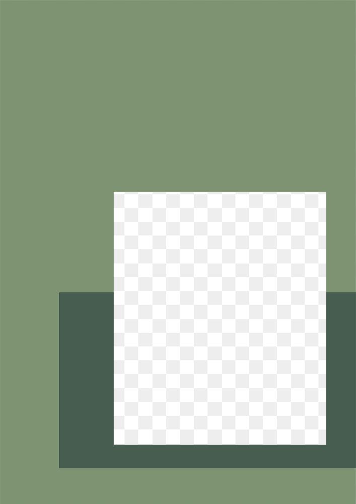 Green square png frame, transparent background