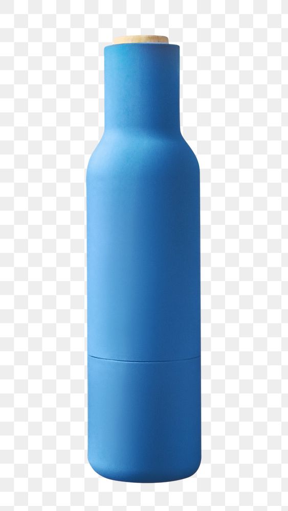 Blue water bottle flask png, transparent background