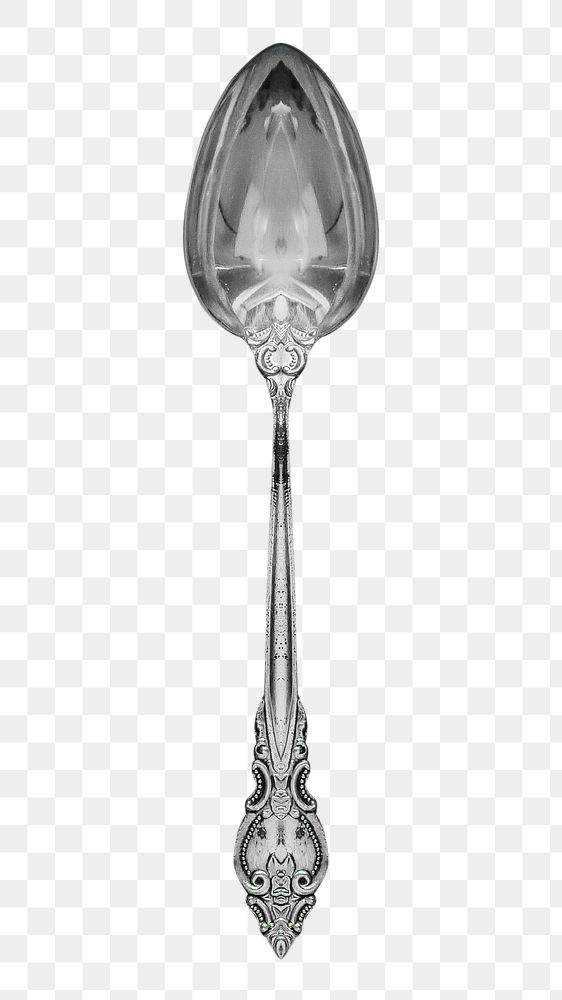 Decorative spoon png, isolated object, transparent background