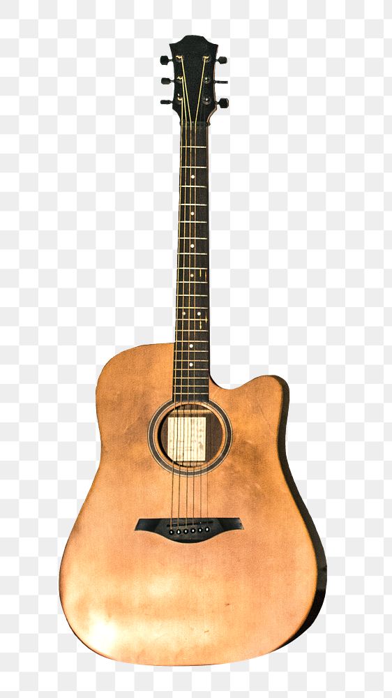 Png acoustic guitar, isolated object, transparent background