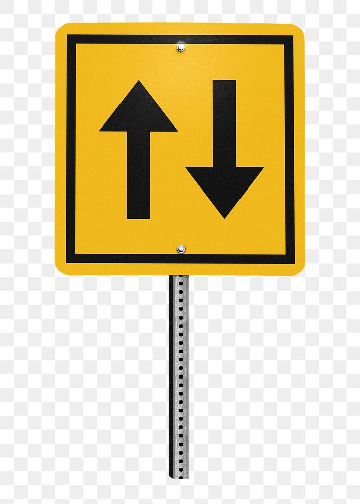 PNG Two way traffic sign   transparent background