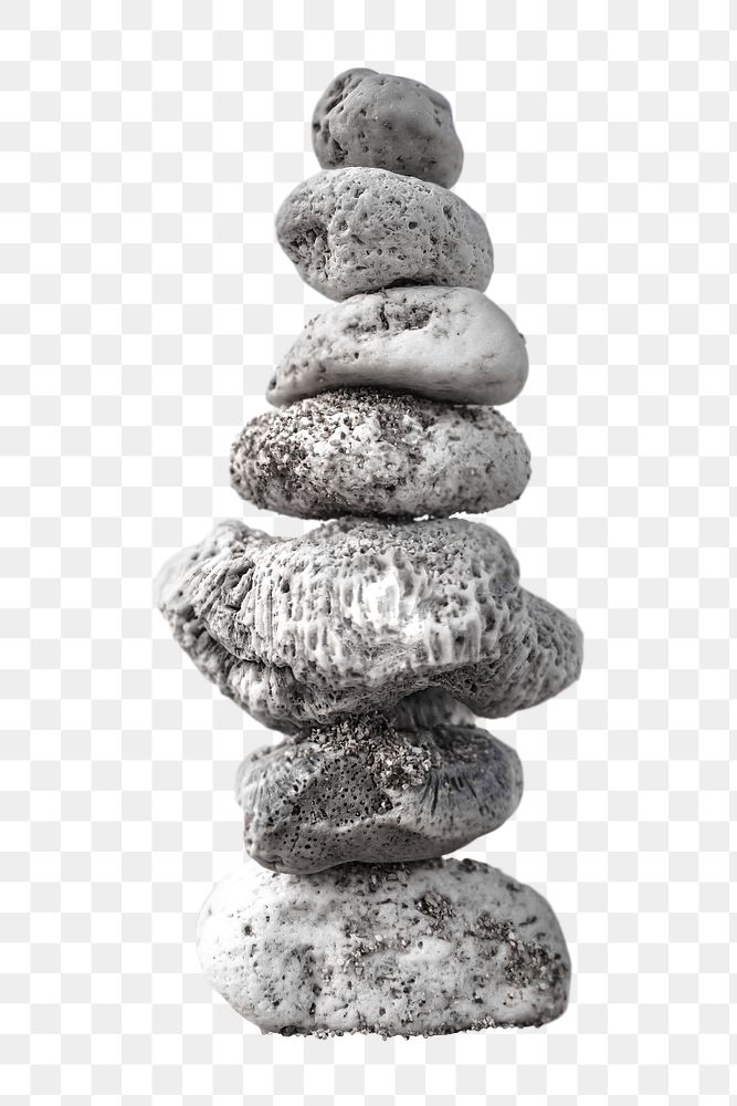 Stacked stone png, isolated object, transparent background
