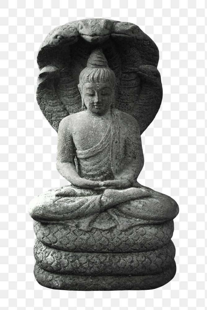 Buddha statue png, isolated object, transparent background