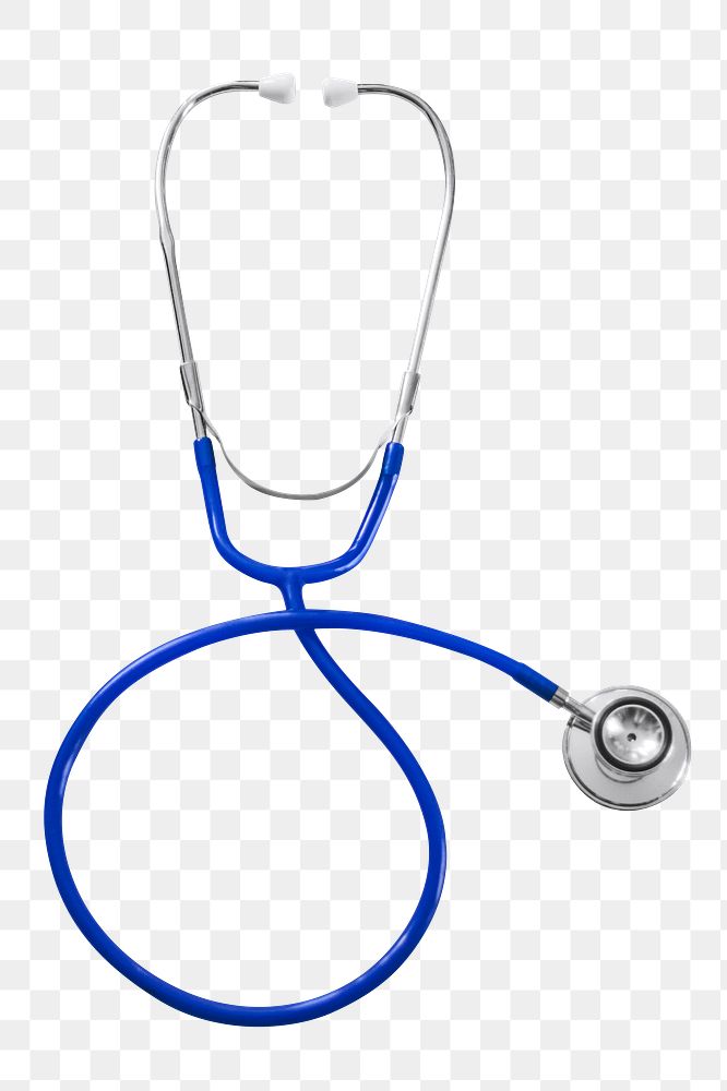 Blue stethoscope png medical, transparent background