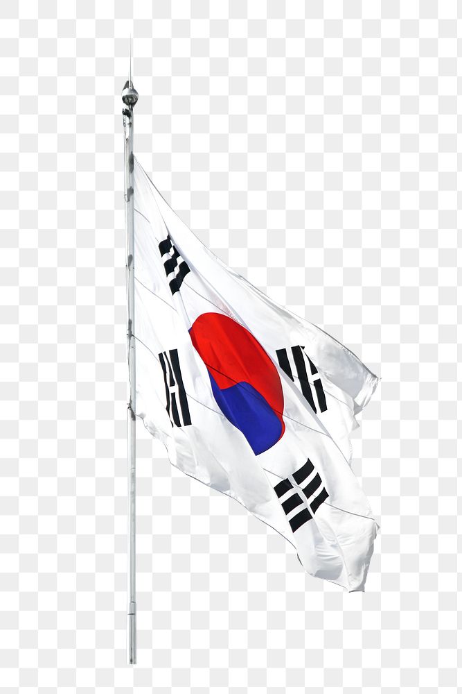 PNG South Korea flag, collage element, transparent background
