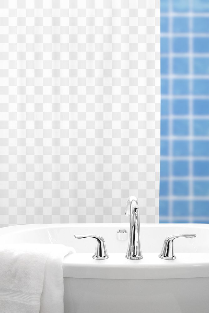 Shower curtain png mockup, transparent design