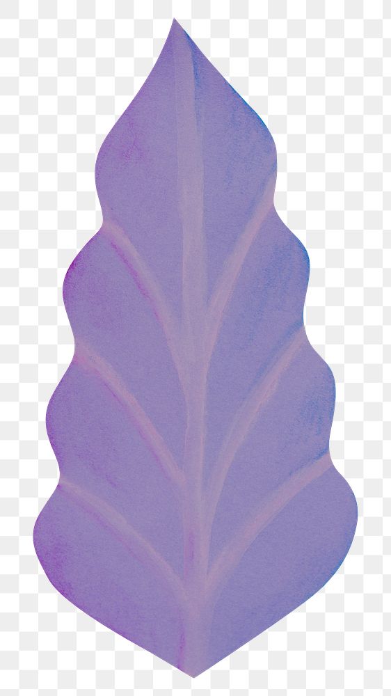 PNG purple leaf, paper craft element, transparent background