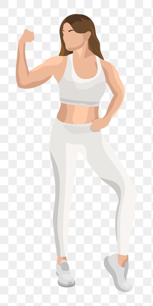 Woman flexing png, transparent background