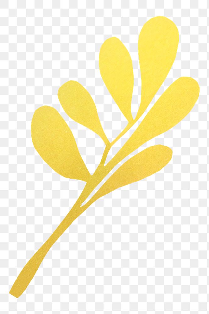 Yellow plant png doodle, collage element, transparent background