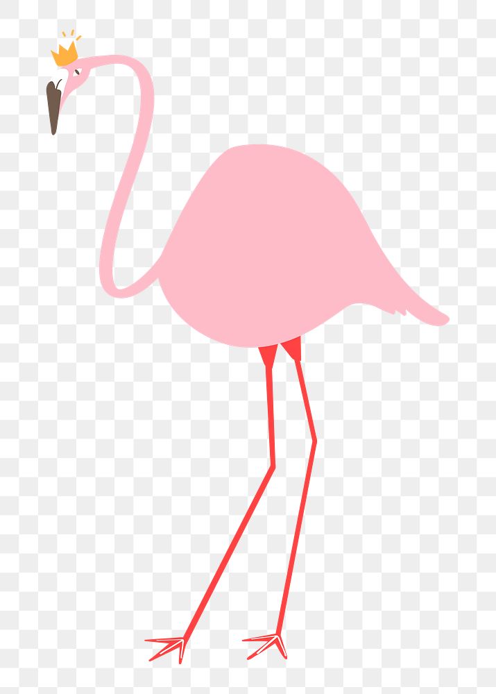 Pink flamingo png pastel illustration, transparent background