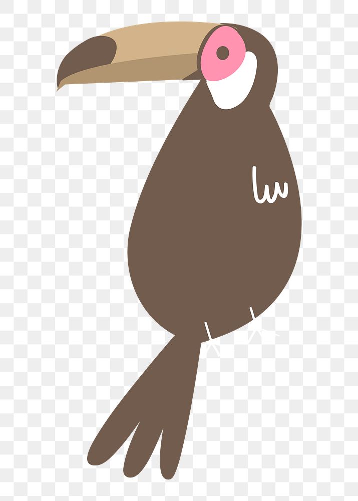Toucan bird png pastel illustration, transparent background