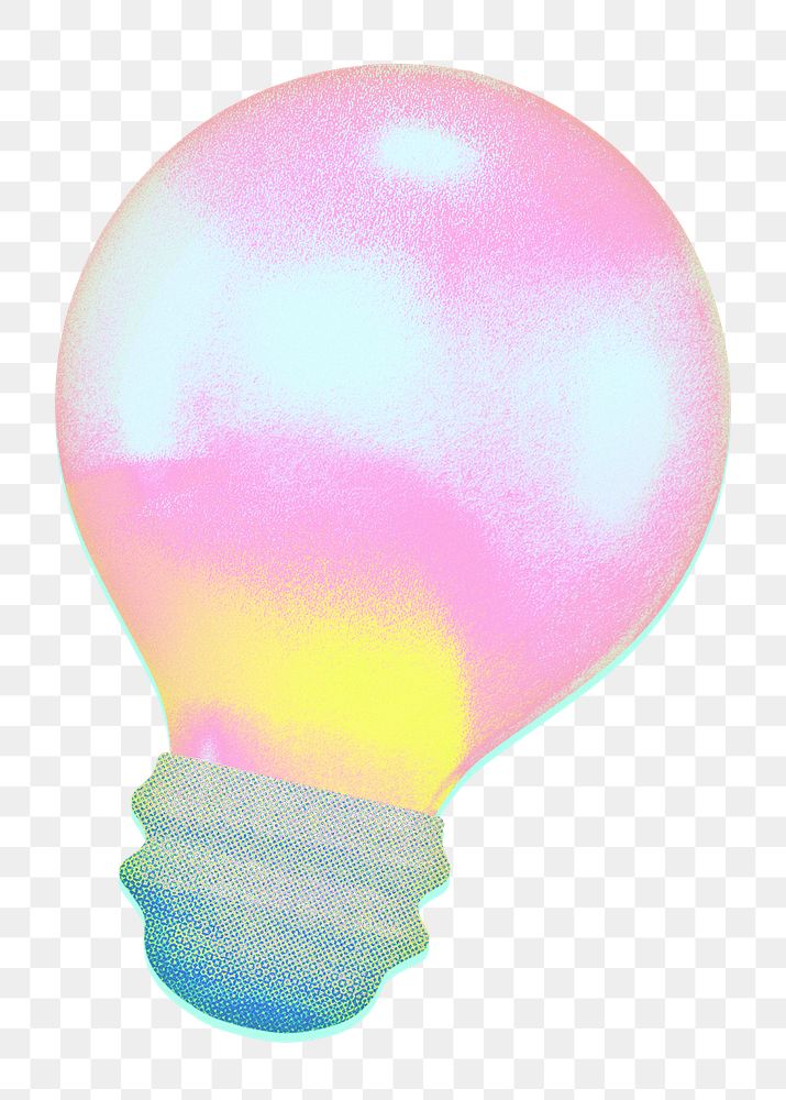 PNG aesthetic light bulb illustration, transparent background