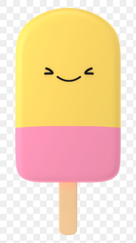 3D ice-cream png happy face emoticon, transparent background