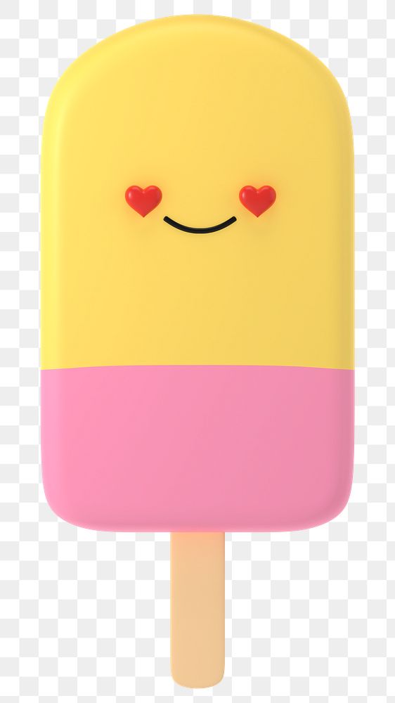 3D ice-cream png in love emoticon, transparent background
