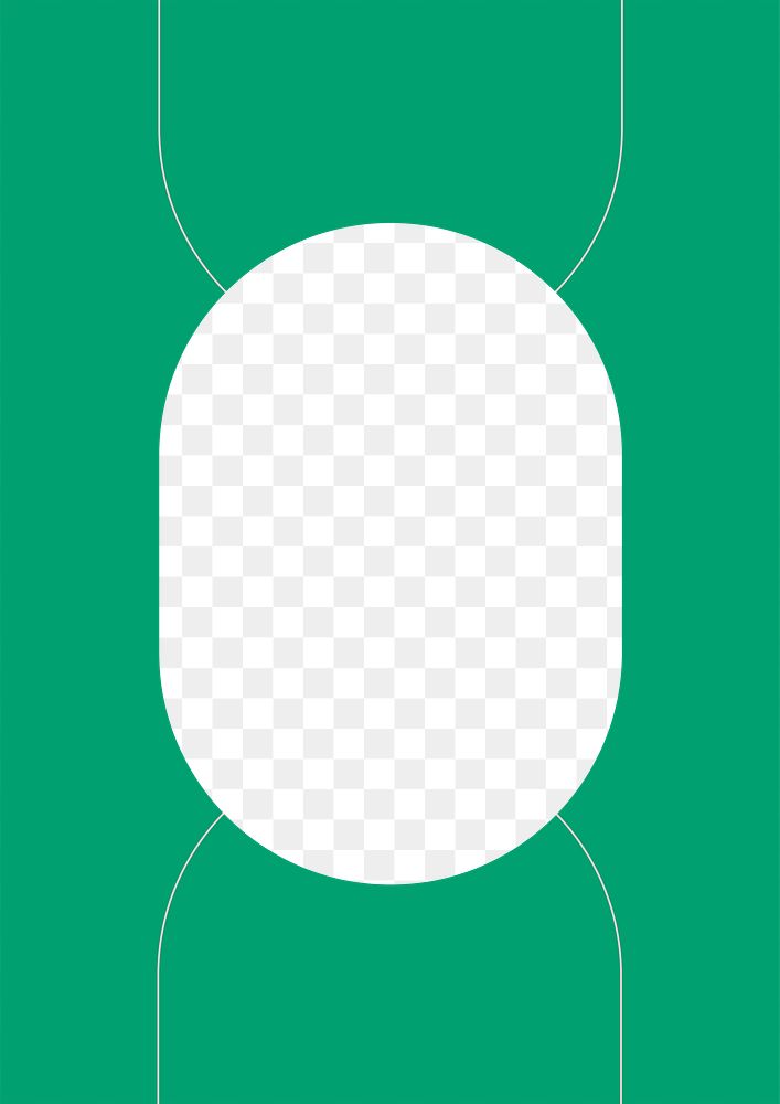 Green oval png frame, transparent background