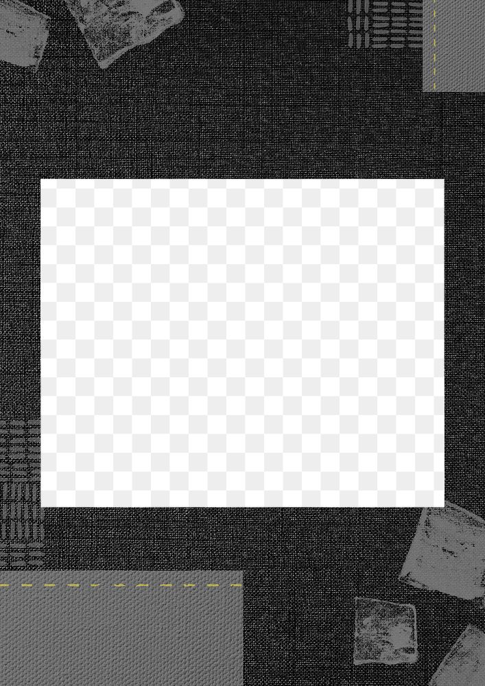 Black rectangle png frame, transparent background