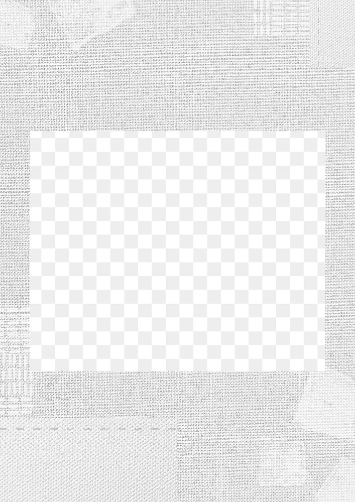 White rectangle png frame, transparent background