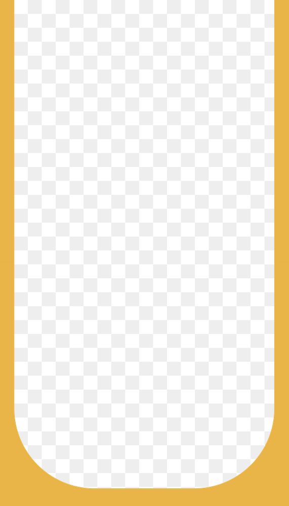 Yellow curve png border frame, transparent background