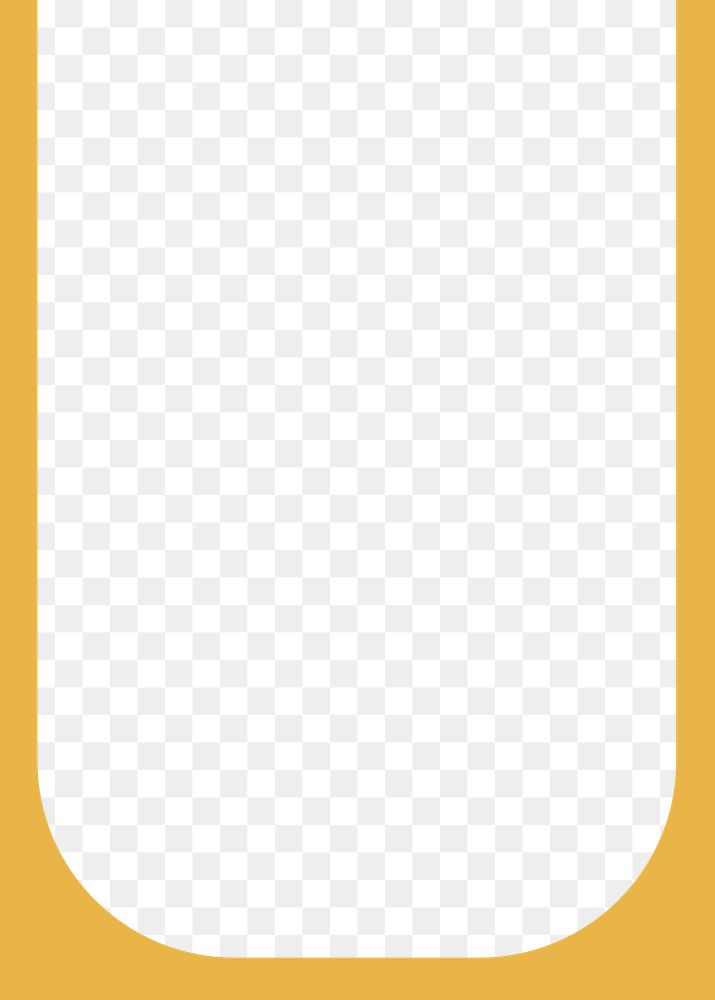 Yellow curve png border frame, transparent background