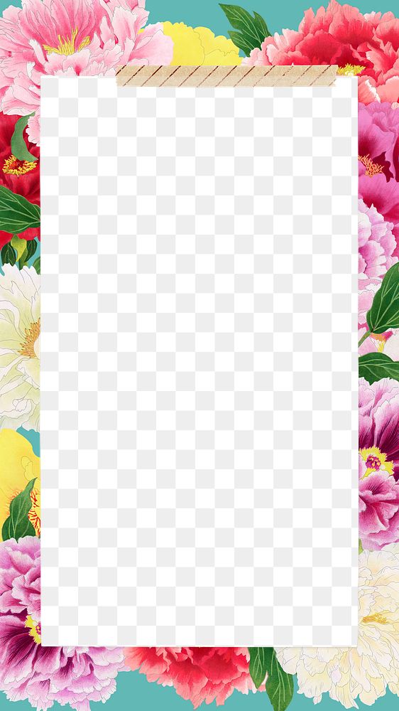 Colorful flowers png frame, Spring botanical transparent design