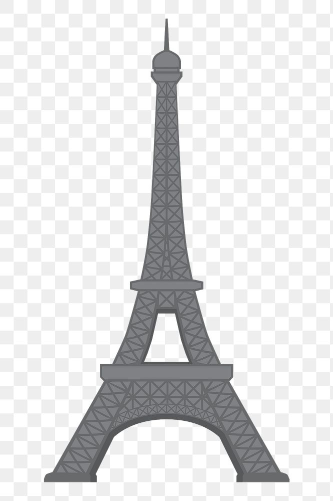 Eiffel tower png clipart illustration, transparent background. Free public domain CC0 image.