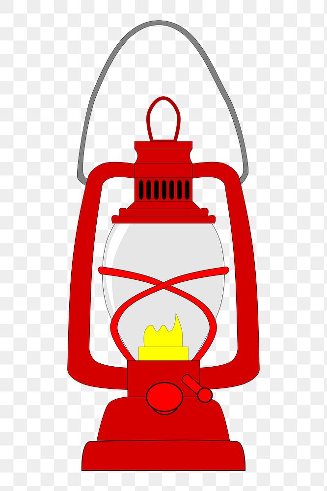 Red lantern png clipart illustration, transparent background. Free public domain CC0 image.
