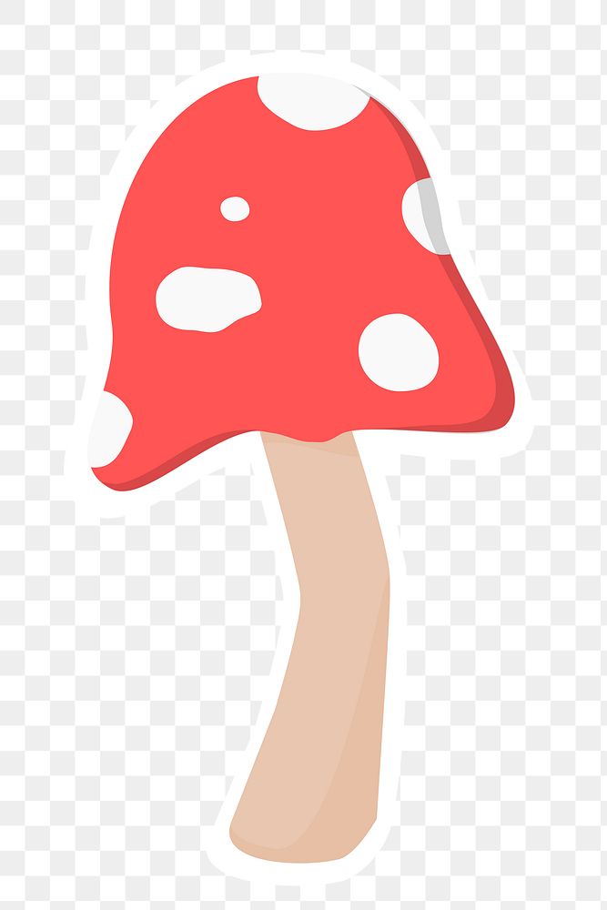 Red mushroom png clipart, transparent background. Free public domain CC0 image.