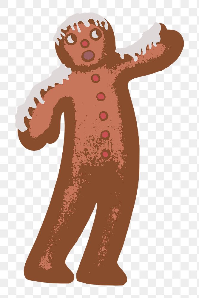 Gingerbread man png clipart, transparent background. Free public domain CC0 image.