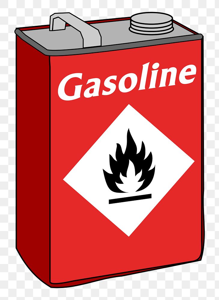 Gasoline bucket png clipart, transparent background. Free public domain CC0 image.