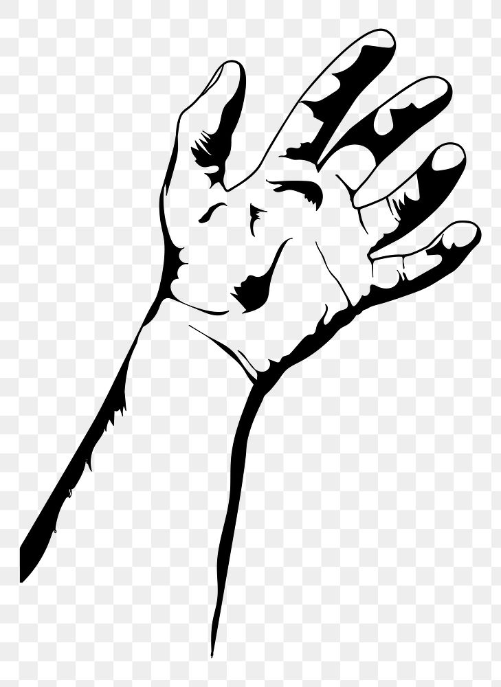 Palm hand gesture png clipart, transparent background. Free public domain CC0 image.