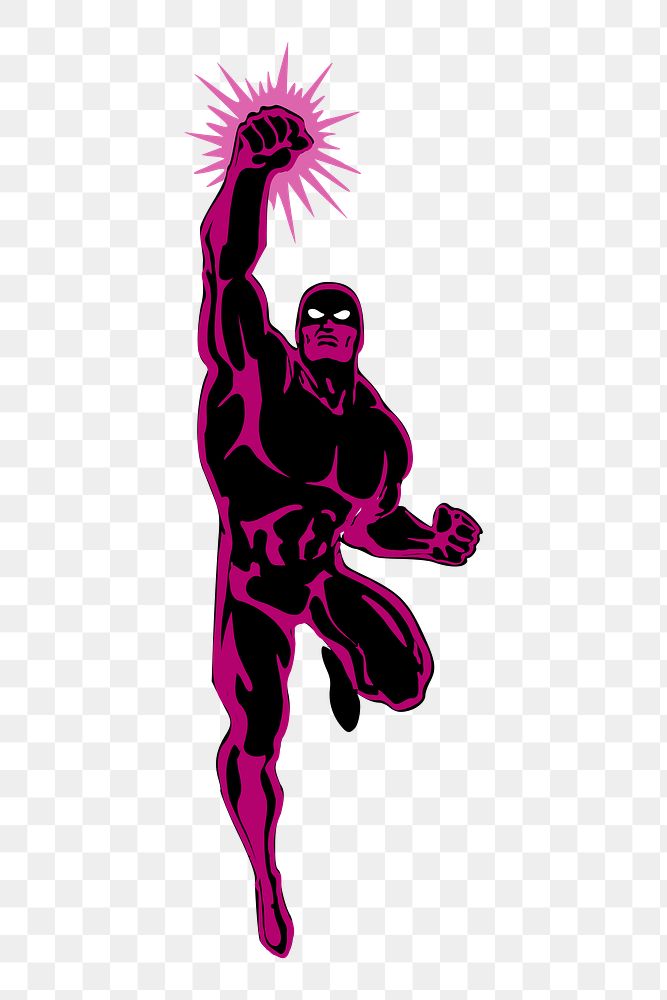 Male superhero png sticker, transparent background. Free public domain CC0 image.