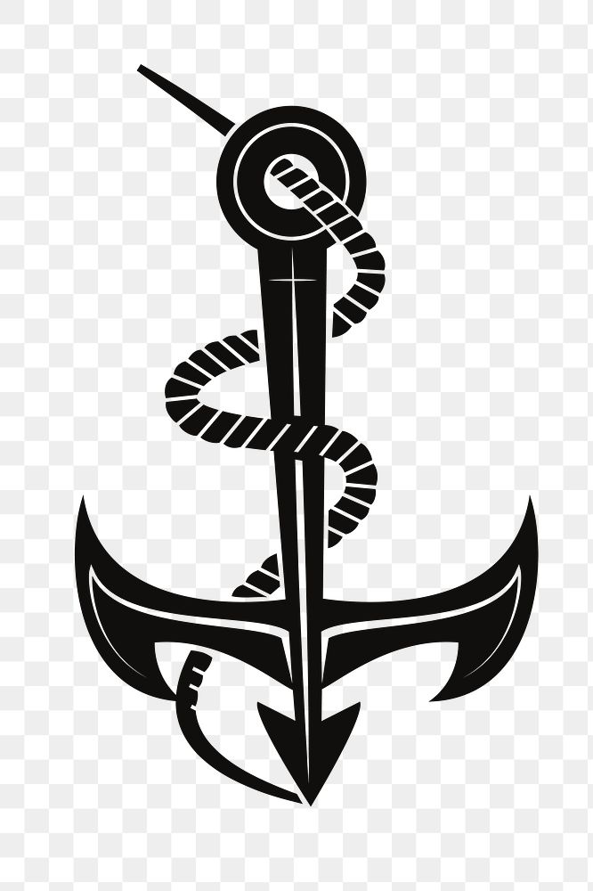 Anchor  png clipart illustration, transparent background. Free public domain CC0 image.