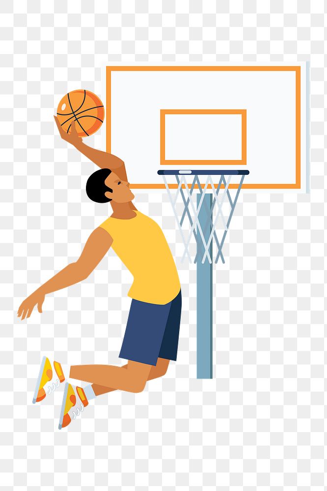 Basketball player  png clipart illustration, transparent background. Free public domain CC0 image.